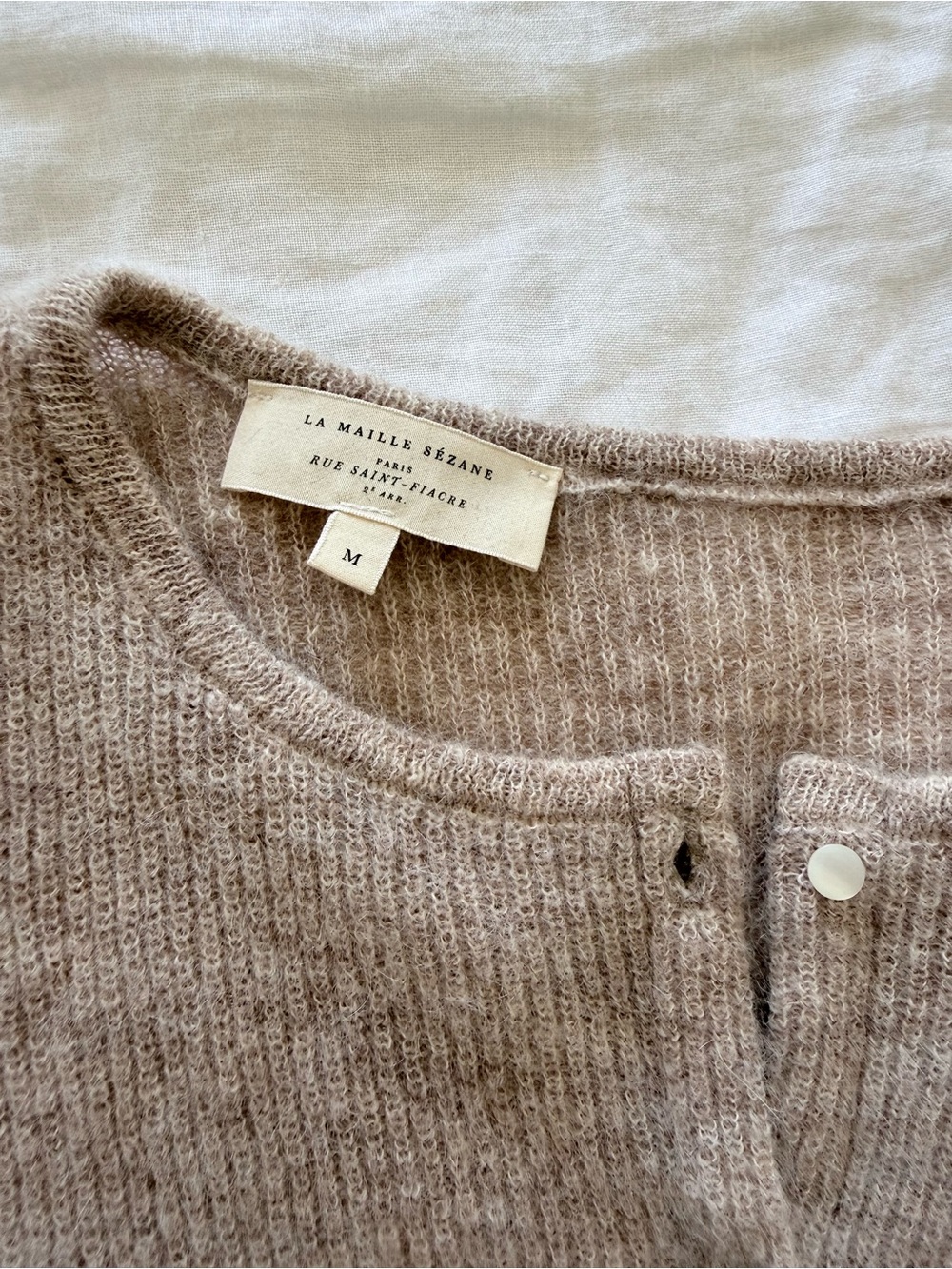 Sezane Gaspard Cardigan in Light Beige - Picture 2 of 9